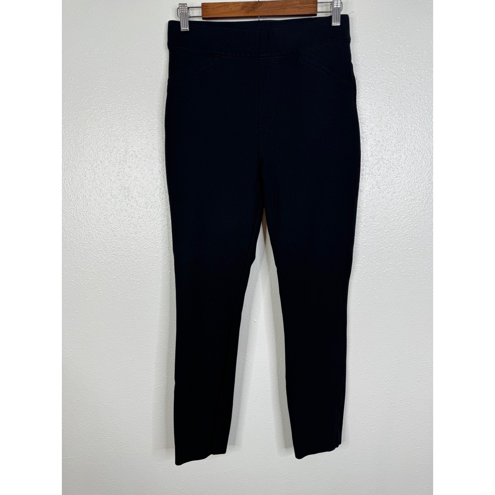 Spanx The Perfect Pant Slim Straight Leg Black Ponte Trousers M Tall M/M